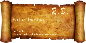 Raisz Dorina névjegykártya